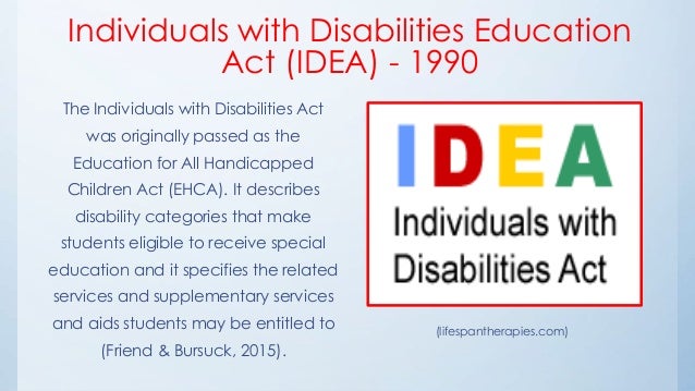 idea individual with disabilities education act essay Individuals with disabilities education act (idea) write a comprehensive paper that 1 policy creation- the who, what, where, why and when of the policy 2 historical significance- impact on american lives must be discussed 3 are you looking for a similar paper or any other quality academic essay then look no further our research paper writing service is what you require. idea individual with disabilities education act essay Individuals with disabilities education act (idea) write a comprehensive paper that 1 policy creation- the who, what, where, why and when of the policy 2 historical significance- impact on american lives must be discussed 3 are you looking for a similar paper or any other quality academic essay then look no further our research paper writing service is what you require.