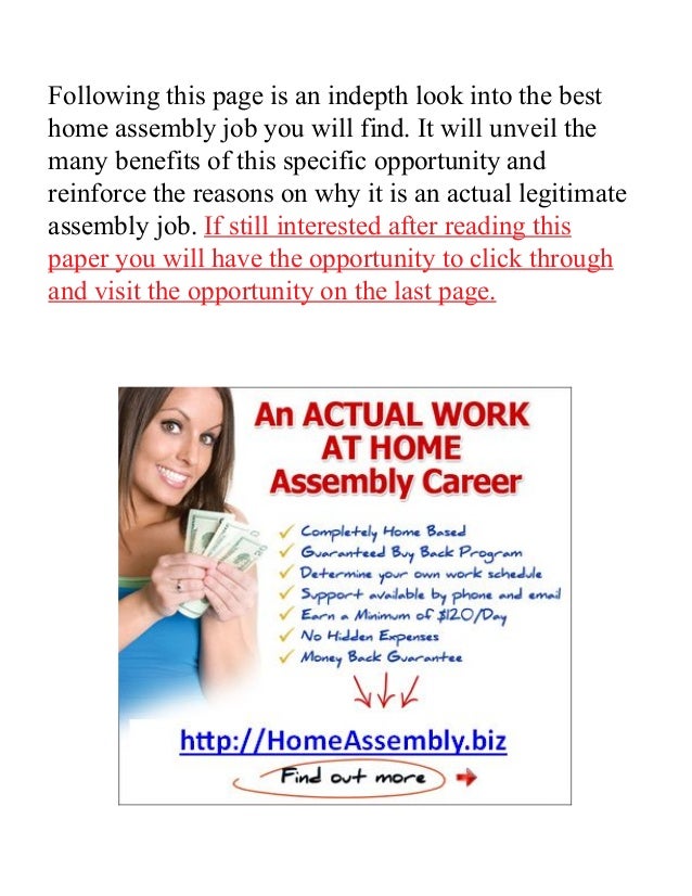 legitimate work home assembly jobs no fees