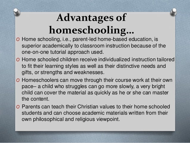 advantages of homeschooling essay