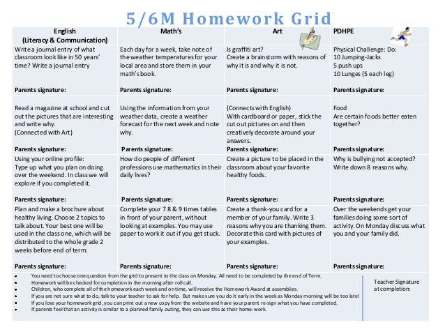 Grade 5 homework