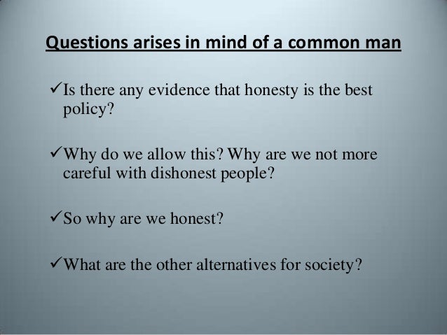 Is honesty the best policy essay