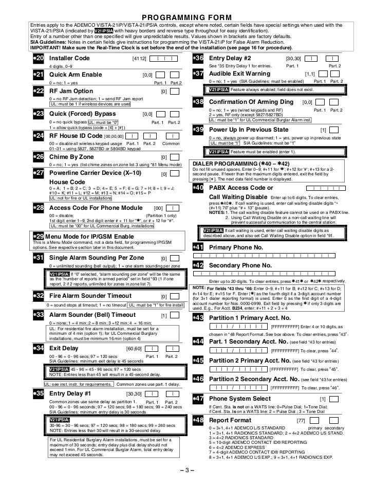 Honeywell Ademco Vista 20p Installation Manual
