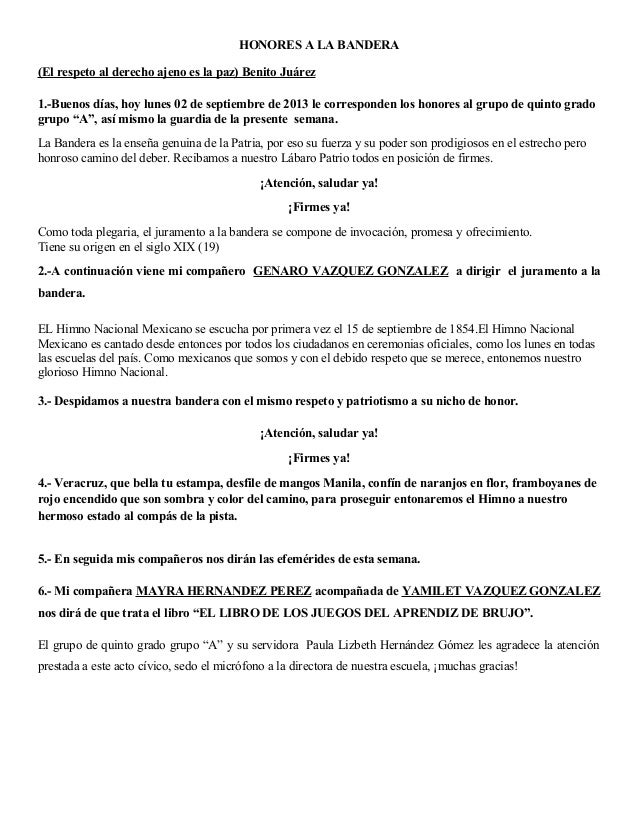 HONORES A LA BANDERA MEXICANA honores a la bandera mexicana: