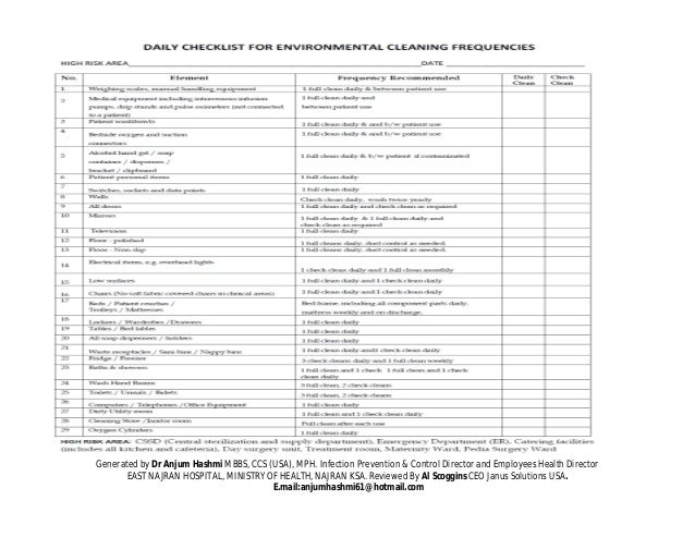 Cleaning A Hospital Room Checklist Cleaning A Hospital Room Checklist