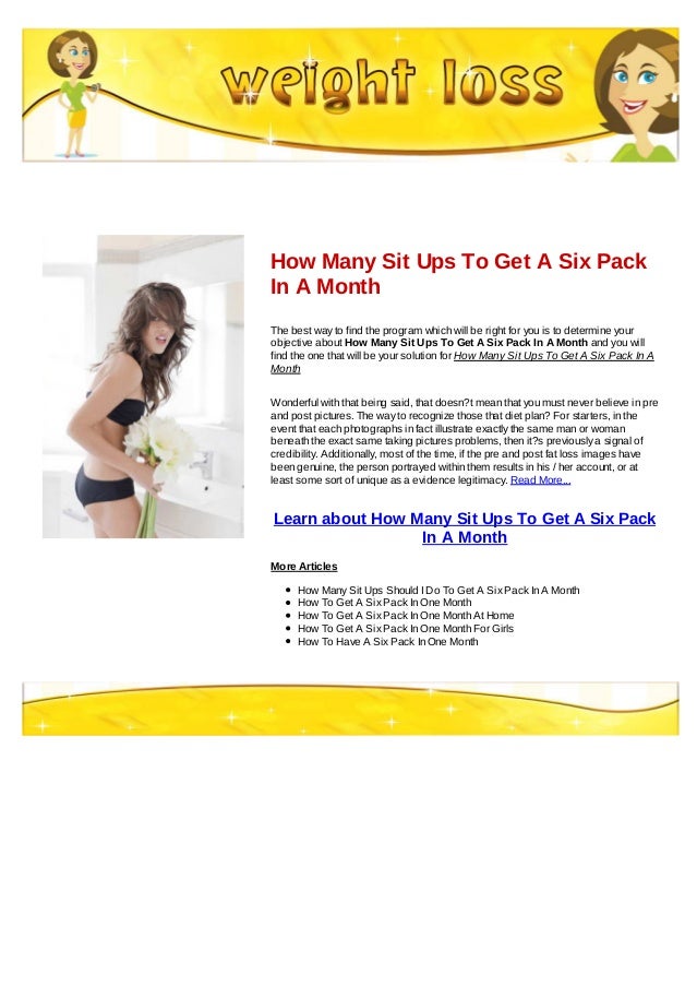 How many sit ups to get a six pack in a month