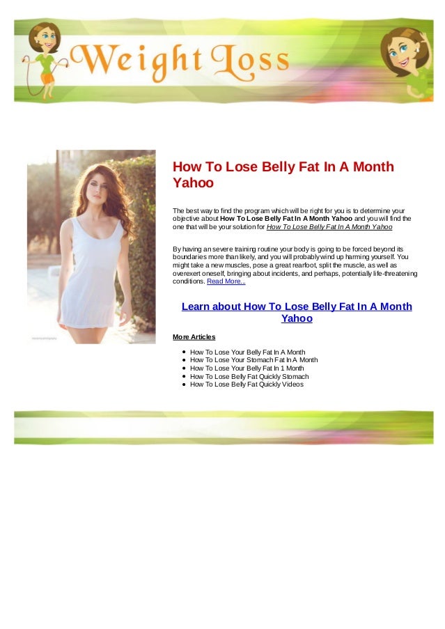 How To Lose Fat In A Month 11