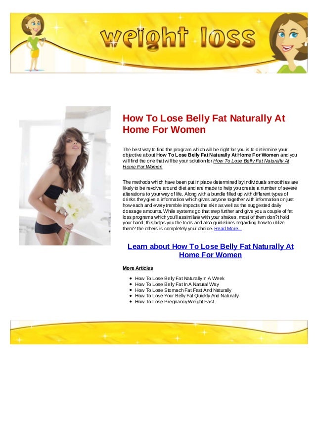 How to lose belly fat naturally in 1 week
