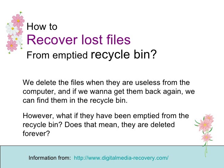 How To Recover Lost Files From Emptied Recycle Bin