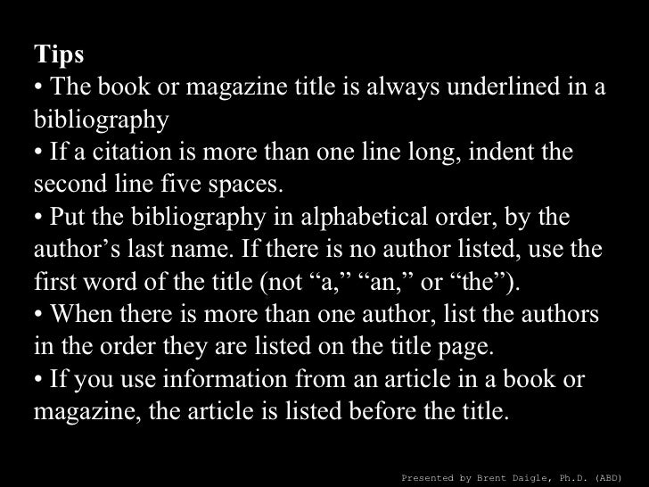 How to write a bibliography for a cd
