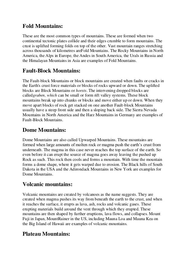 the how form mountains
