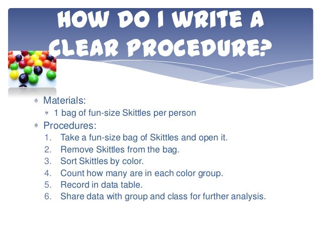 How to write an experimental procedure
