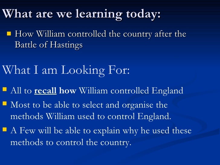 How Did William Control England