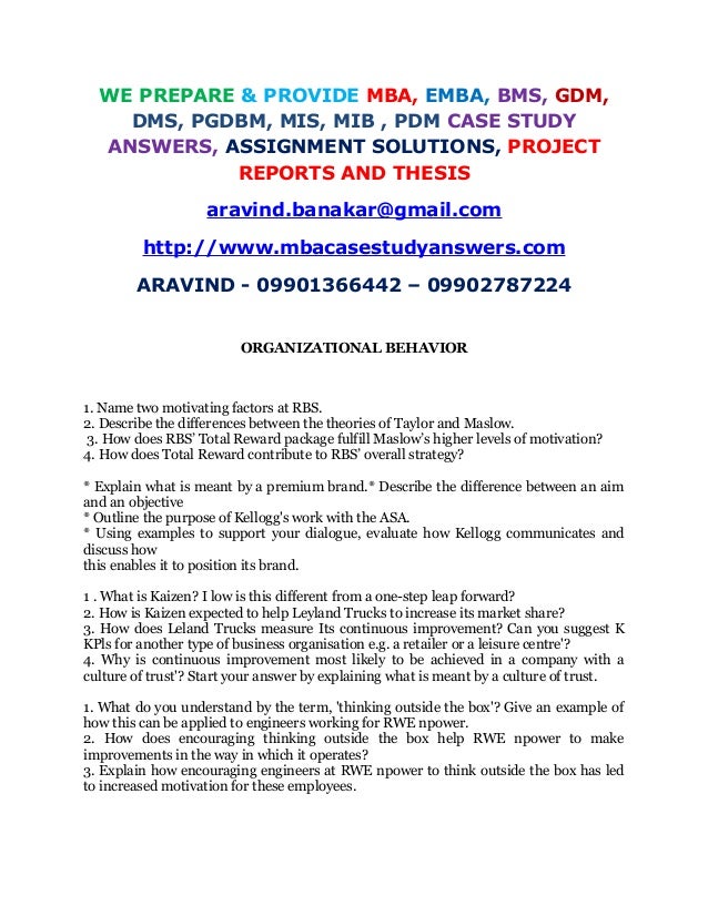 organizational behavior case study organizational behavior case study