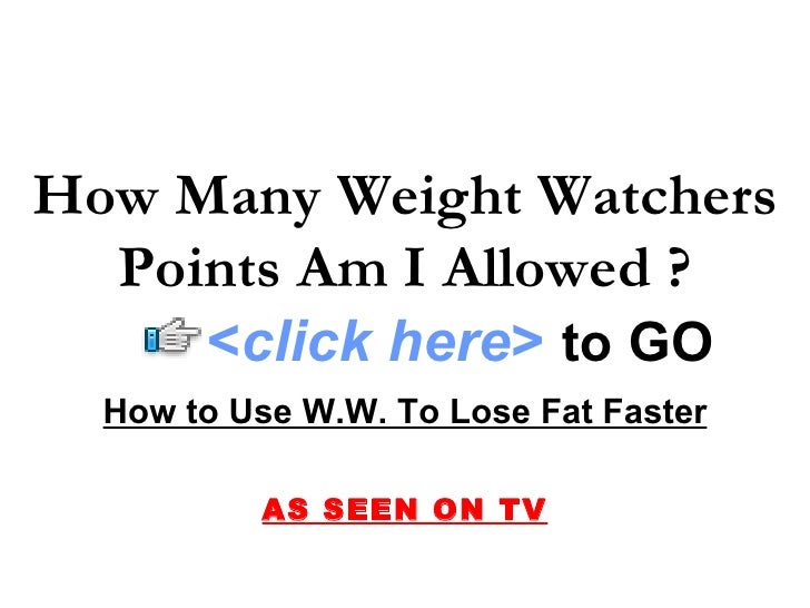 Point Program Weight Watchers