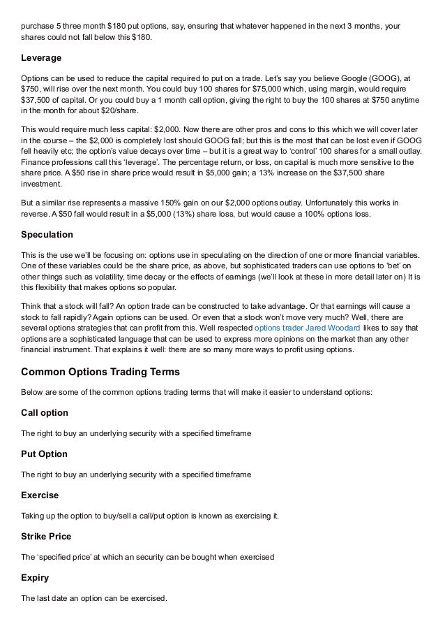 options trading calls and puts