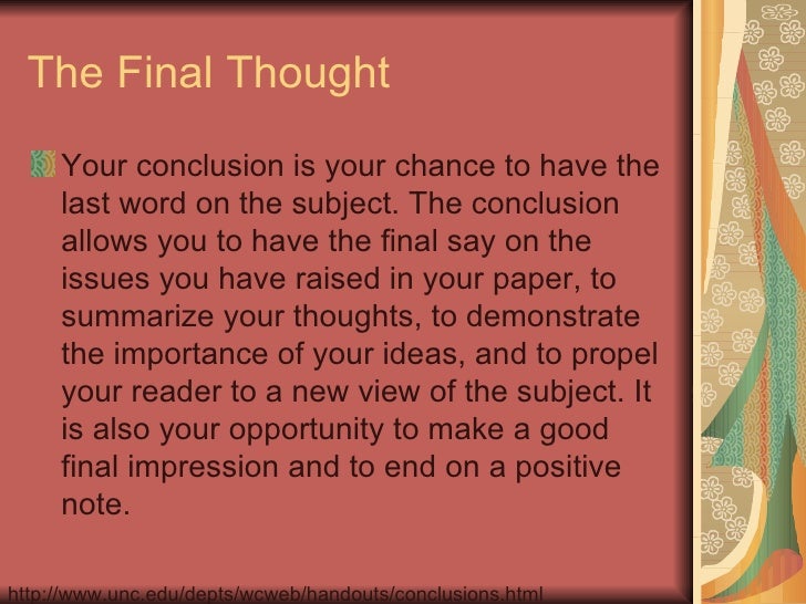 Final thoughts meaning image