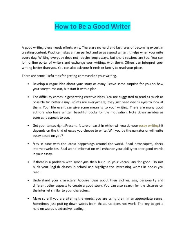 give example of essay