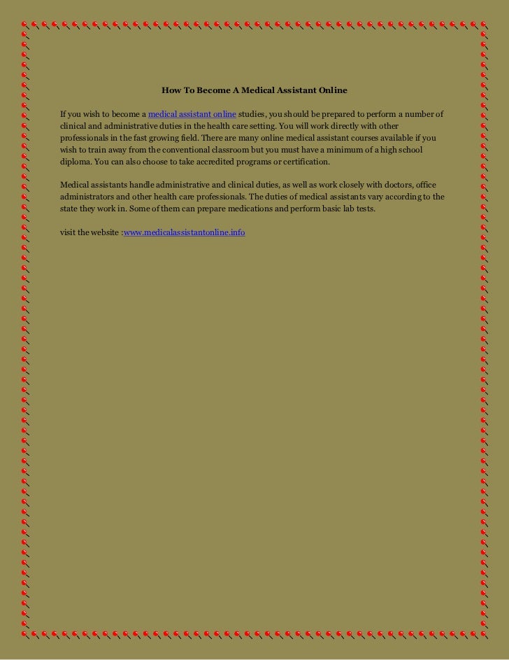 How to become a medical assistant online