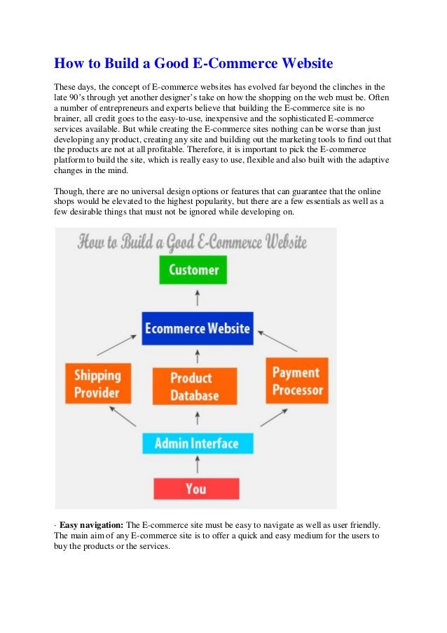 How to build a good e commerce website