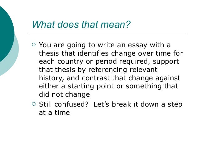 Ap world history change over time essay rubric