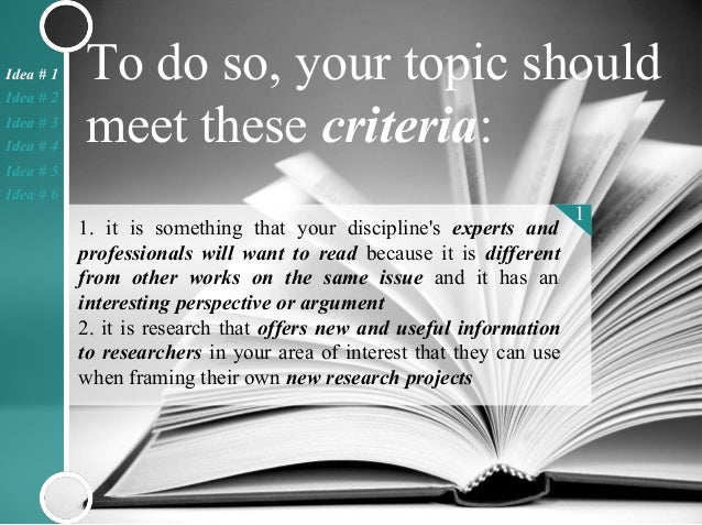 How to select a good dissertation topic