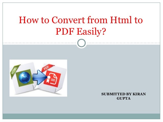 How Convert Html To Pdf