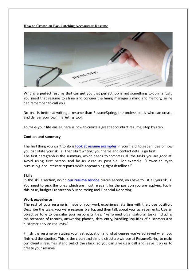 how to write an eye catching resume how to create an eye catching accountant resume how to write an eye catching resume how to create an eye catching accountant resume