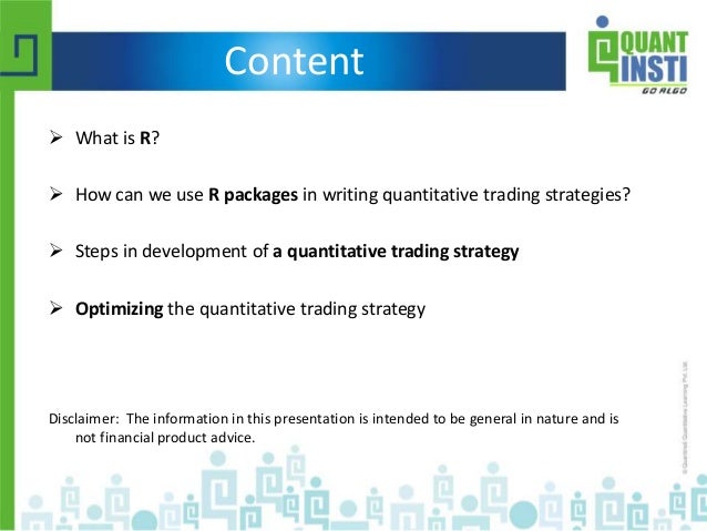 quantitative trading strategies in r