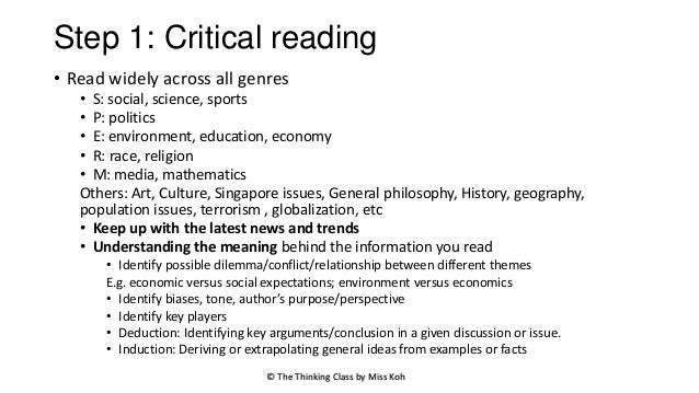 critical thinking in writing and reading 7 critical reading strategies skip to main content a maryland university of national distinction salisbury university as a critical reader. critical thinking in writing and reading 7 critical reading strategies skip to main content a maryland university of national distinction salisbury university as a critical reader.