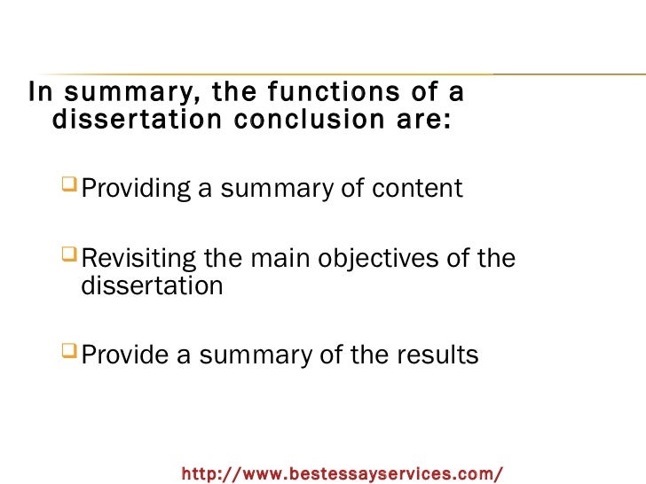 how to write summary and conclusion in thesis