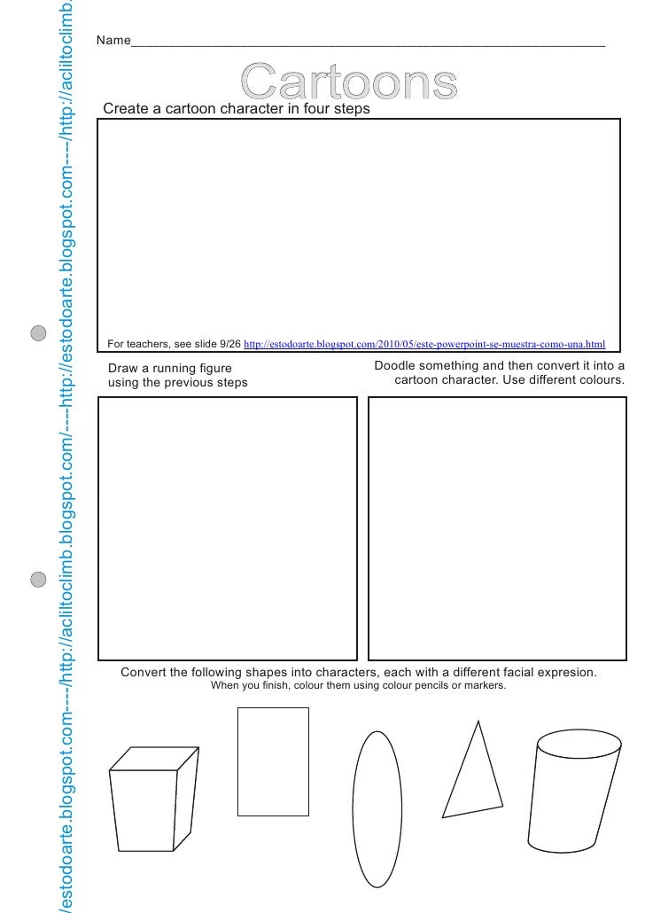 How to draw cartoons - Worksheet