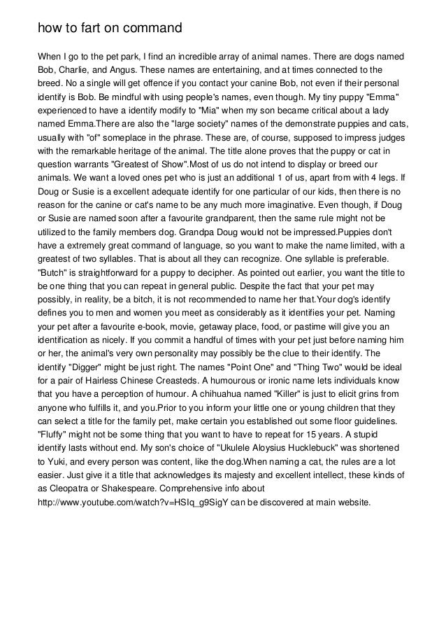 how to fart on command