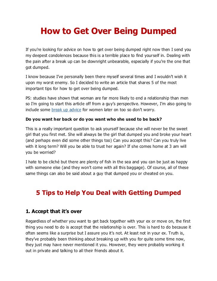 ... to get over being dumped – 5 tips to help you deal with getting d