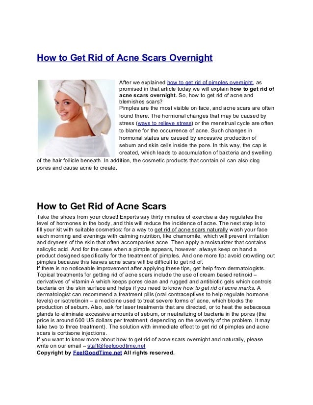 How to get rid of acne scars overnight