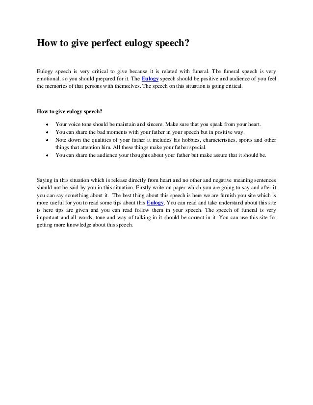 Eulogy essay