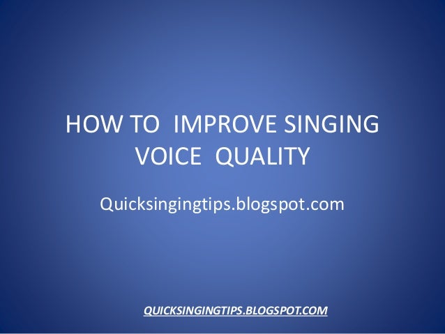 Program To Fix Your Singing Voice
