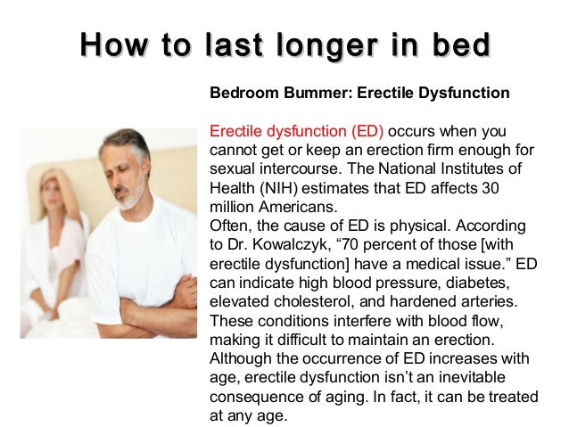 Viagra to last longer in bed