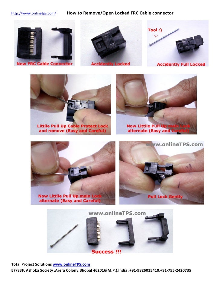 How to remove open locked frc cable connector