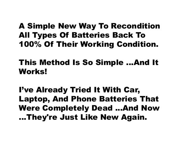 How to restore batteries, recondition battery, recondition laptop, re 