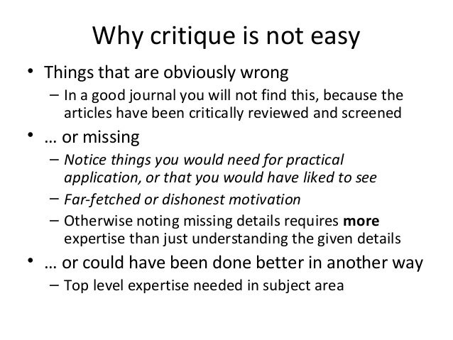 Example of a critical analysis essay of an article