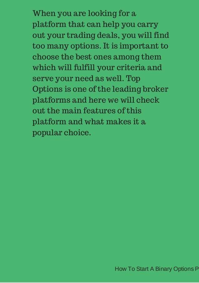 Free binary options trading platform
