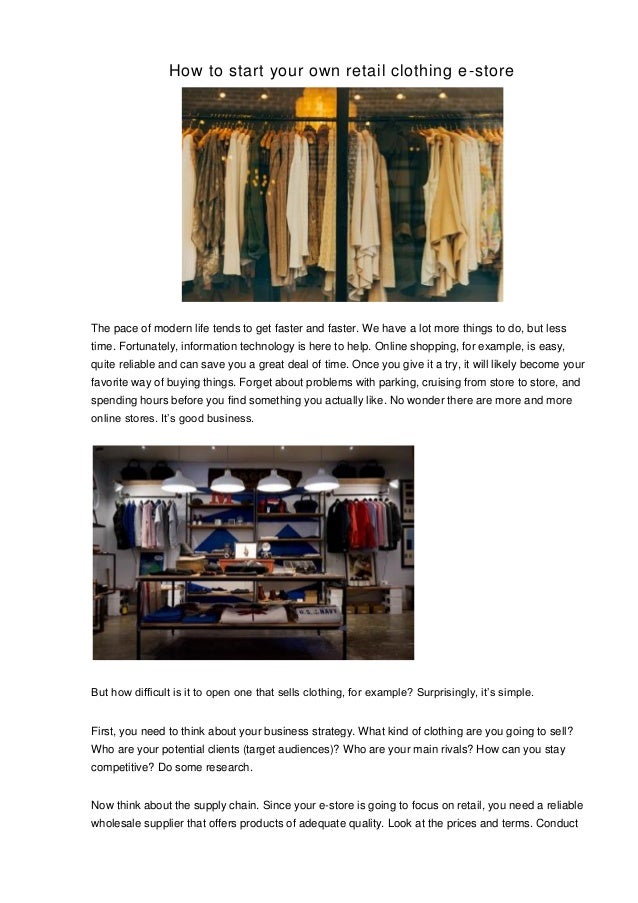 How to start your own retail clothing e store