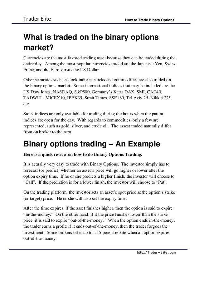 Binary option history