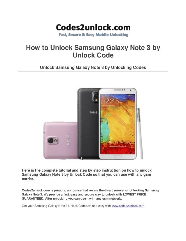 How to unlock samsung for free codes