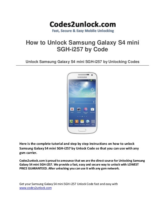 Samsung Unlock Code Programs