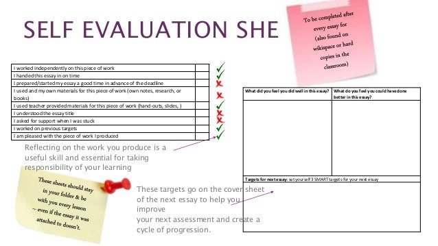 Self Evaluation Essays