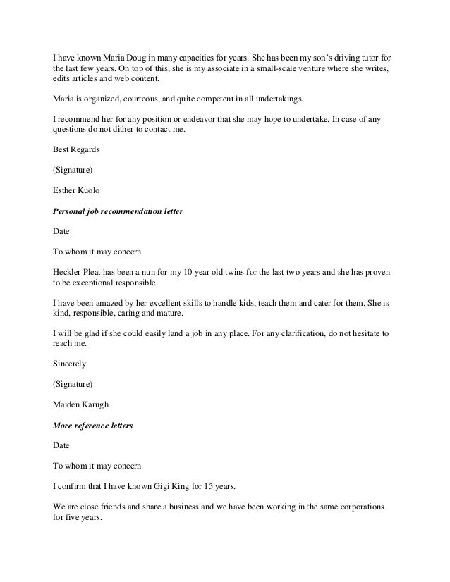 Things To Include In A Character Reference Letter Things To Include In A Character Reference Letter