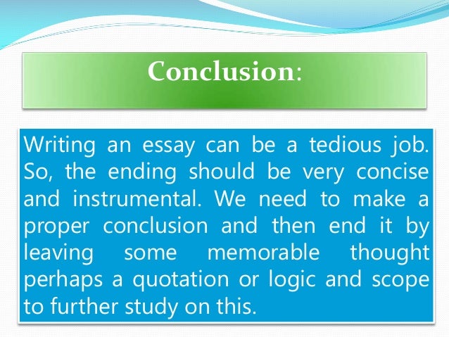 How to write a conclusion for a process essay