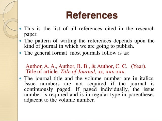 Apa format of writing research paper