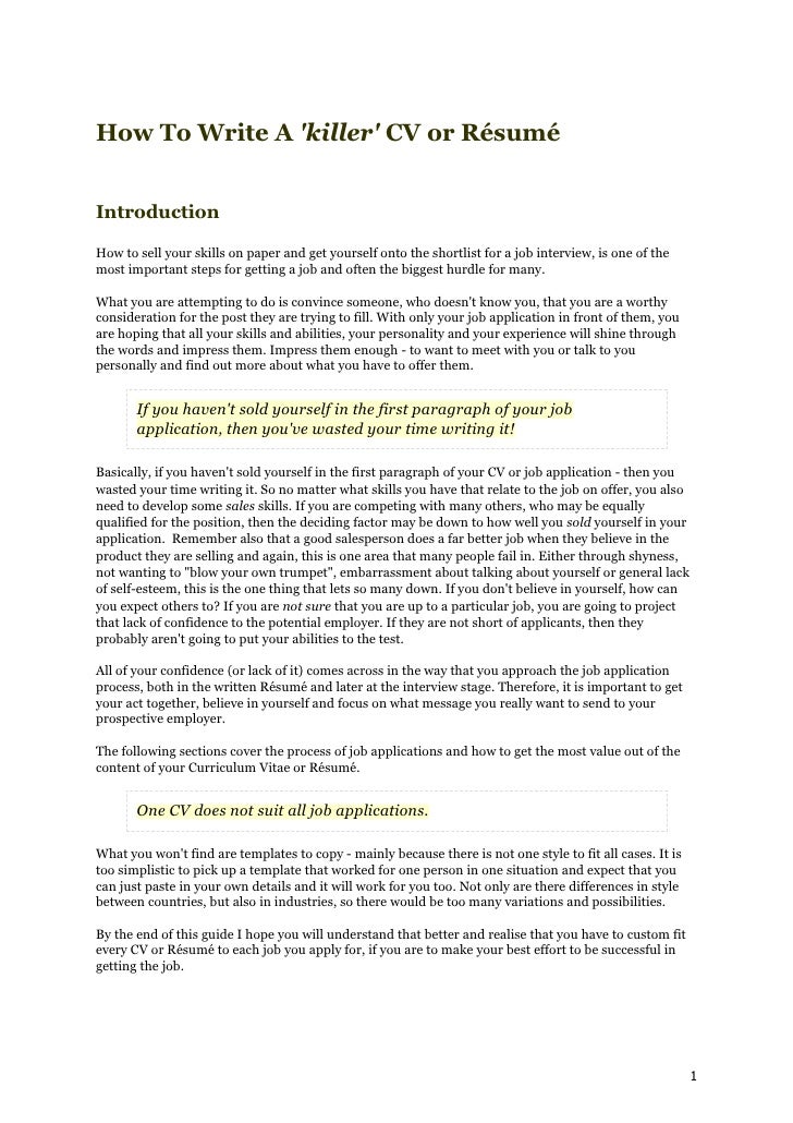 curriculum vitae drafts